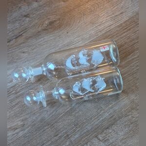 Set of 2 Vintage Hand Blown Glass Ship In Bottle Made In Britain Classy Decor